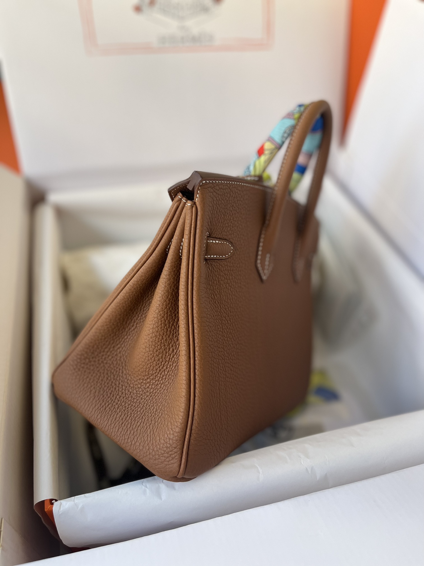 에르메스 버킨25 골드브라운 금장 토고가죽